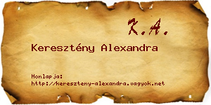 Keresztény Alexandra névjegykártya