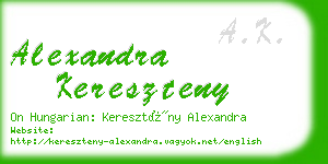 alexandra kereszteny business card